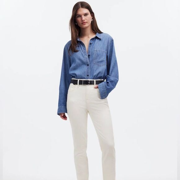 Madewell NWT Perfect Vintage Jeans Size 26 High Rise Tile White - Picture 3 of 14